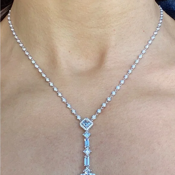 Odelia 5.57ct diamond lariat necklace - Picture 11 of 14